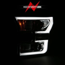 Anzo 111358 - Plank Style Projector Headlights w/ Switchback Lights (Chrome Housing, Clear Lens)
