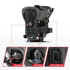 Anzo 111358 - Plank Style Projector Headlights w/ Switchback Lights (Chrome Housing, Clear Lens)