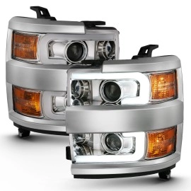 Anzo 111360 - Plank Style Projector Headlights (Chrome Housing, Clear Lens)