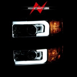 Anzo 111360 - Plank Style Projector Headlights (Chrome Housing, Clear Lens)