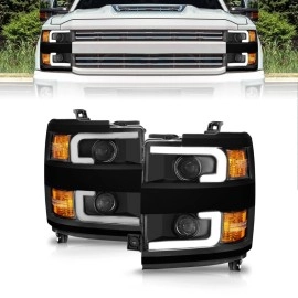 Anzo 111363 - Plank Style Projector Headlights (Black Housing, Clear Lens)