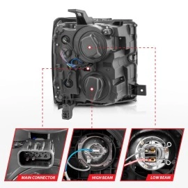 Anzo 111363 - Plank Style Projector Headlights (Black Housing, Clear Lens)