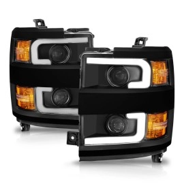 Anzo 111363 - Plank Style Projector Headlights (Black Housing, Clear Lens)