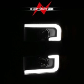 Anzo 111363 - Plank Style Projector Headlights (Black Housing, Clear Lens)