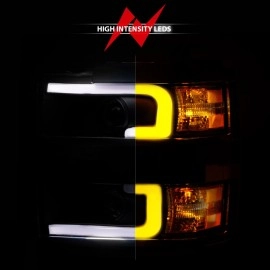 Anzo 111365 - Projector Headlights w/ Switchback Signal (Black Housing, Clear Lens)