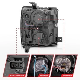 Anzo 111365 - Projector Headlights w/ Switchback Signal (Black Housing, Clear Lens)