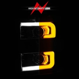 Anzo 111366 - Projector Headlights w/ Switchback Signal (Chrome Housing, Clear Lens)