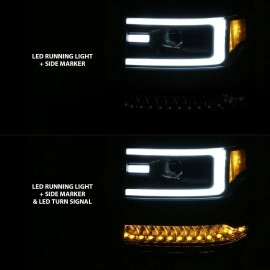 Anzo 111374 - Plank Style Projector Headlights (Chrome Housing, Clear Lens)