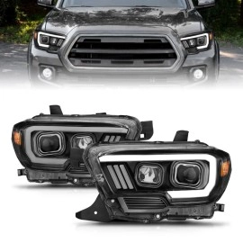 Anzo 111377 - Plank Style Projector Headlights (Black Housing, Clear Lens)