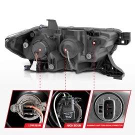 Anzo 111377 - Plank Style Projector Headlights (Black Housing, Clear Lens)