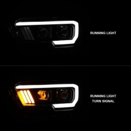 Anzo 111377 - Plank Style Projector Headlights (Black Housing, Clear Lens)
