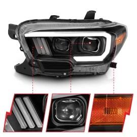 Anzo 111379 - Plank Style Projector Headlights (Black Housing, Clear Lens)