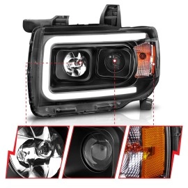 Anzo 111381 - Plank Style Projector Headlights (Black Housing, Clear Lens)