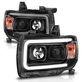 Anzo 111381 - Plank Style Projector Headlights (Black Housing, Clear Lens)