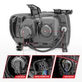 Anzo 111381 - Plank Style Projector Headlights (Black Housing, Clear Lens)