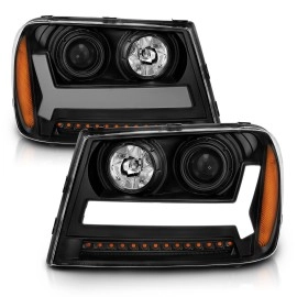 Anzo 111390 - Light Bar Style Projector Headlights (Black Housing, Clear Lens)