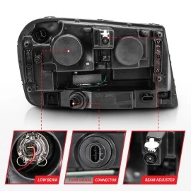 Anzo 111390 - Light Bar Style Projector Headlights (Black Housing, Clear Lens)