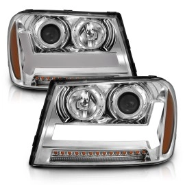 Anzo 111391 - Light Bar Style Projector Headlights (Chrome Housing, Clear Lens)