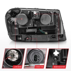 Anzo 111391 - Light Bar Style Projector Headlights (Chrome Housing, Clear Lens)