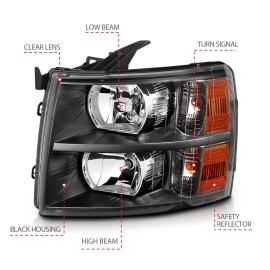 Anzo 111393 - Crystal Headlights (Black Housing, Clear Lens)