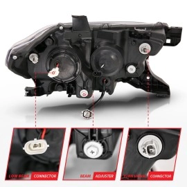 Anzo 111397 - Plank Style Projector Headlights w/ Switchback Lights (Black Housing, Clear Lens)