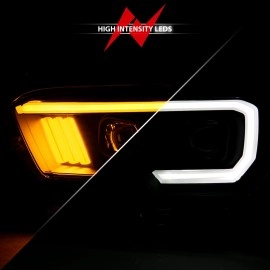 Anzo 111397 - Plank Style Projector Headlights w/ Switchback Lights (Black Housing, Clear Lens)