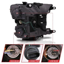 Anzo 111399 - Plank Style Projector Headlights w/ Switchback Lights (Chrome Housing, Clear Lens)