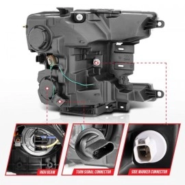 Anzo 111399 - Plank Style Projector Headlights w/ Switchback Lights (Chrome Housing, Clear Lens)