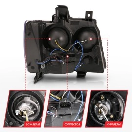 Anzo 111403 - Plank Style Projector Headlights w/ Switchback Lights (Chrome Housing, Clear Lens)