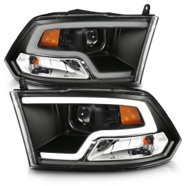 Anzo 111404 - Plank Style Projector Headlights (Black Housing, Clear Lens)