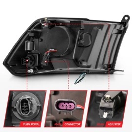 Anzo 111404 - Plank Style Projector Headlights (Black Housing, Clear Lens)