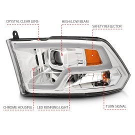 Anzo 111405 - Plank Style Projector Headlights (Chrome Housing, Clear Lens)