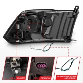 Anzo 111405 - Plank Style Projector Headlights (Chrome Housing, Clear Lens)