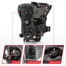 Anzo 111408 - Bar Style Projector Headlights w/ Sequential Turn Signal (Black Housing, Clear Lens)