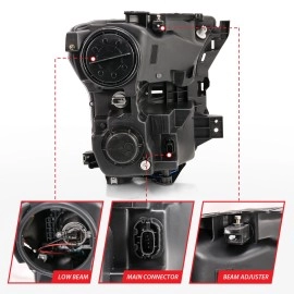 Anzo 111409 - Bar Style Projector Headlights w/ Sequential Turn Signal (Chrome Housing, Clear Lens)