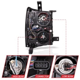 Anzo 111413 - Plank Style Projector Headlights w/ Switchback Lights (Chrome Housing, Clear Lens)