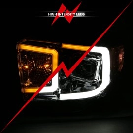 Anzo 111415 - Bar Style Projector Headlights w/ Switchback Turn Signal (Chrome Housing, Clear Lens)