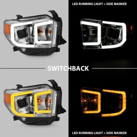 Anzo 111415 - Bar Style Projector Headlights w/ Switchback Turn Signal (Chrome Housing, Clear Lens)