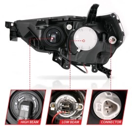 Anzo 111416 - Plank Style Projector Headlights (Black Housing, Clear Lens)
