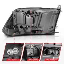 Anzo 111440 - Plank Style Projector Headlights w/ Switchback Lights (Chrome Housing, Clear Lens)