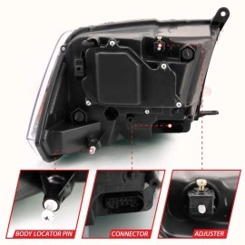 Anzo 111441 - Dual Projector Headlights w/ Switchback Turn Signal (Black Housing, Clear Lens)