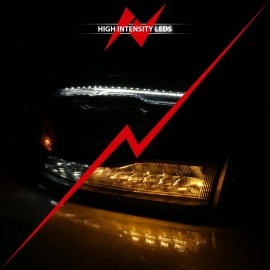 Anzo 111441 - Dual Projector Headlights w/ Switchback Turn Signal (Black Housing, Clear Lens)