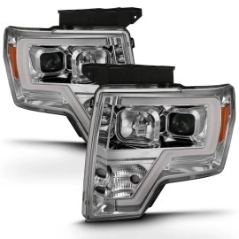 Anzo 111444 - Plank Style Projector Headlights (Chrome Housing, Clear Lens)