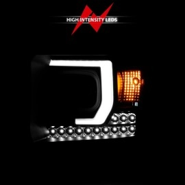 Anzo 111450 - C-Bar Style Projector Headlights (Black Housing, Clear Lens)