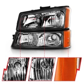 Anzo 111452 - Crystal Headlights w/ Parking Lights (Black Housing, Clear Lens)
