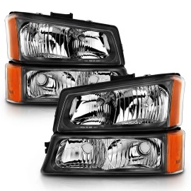 Anzo 111452 - Crystal Headlights w/ Parking Lights (Black Housing, Clear Lens)