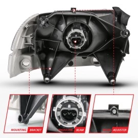 Anzo 111455 - Crystal Headlights w/ Parking Lights (Chrome Housing, Clear Lens)