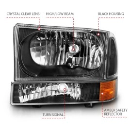 Anzo 111457 - Crystal Headlights w/ Corner Lights (Black Housing, Clear Lens)