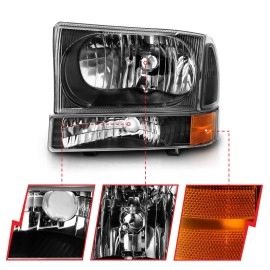 Anzo 111457 - Crystal Headlights w/ Corner Lights (Black Housing, Clear Lens)