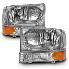 Anzo 111458 - Crystal Headlights w/ Corner Lights (Chrome Housing, Clear Lens)